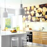 nowoczesna kuchnia z fototapetą